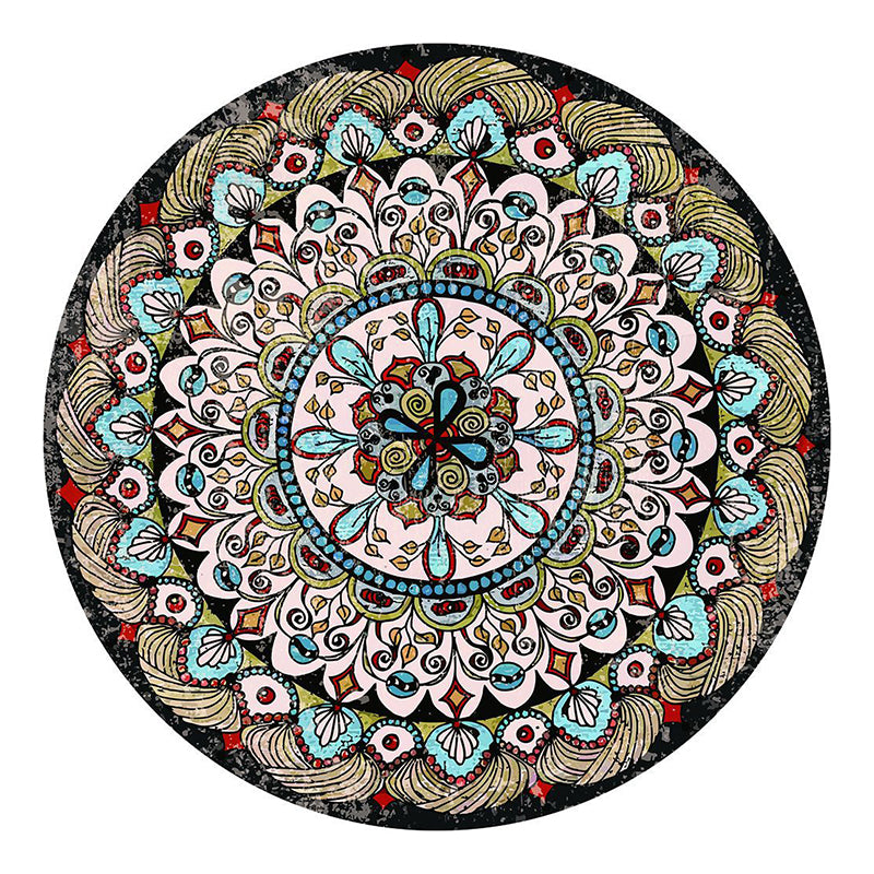 Black Graphic Rug Polyester Bohemian Rug Stain Resistant Rug for Home Decor