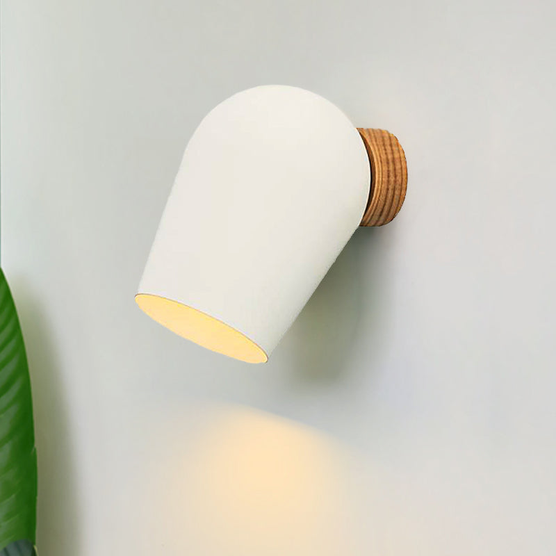Dome Wall Mounted Light with White Metal Shade 1 Light Nordic Wall Lighting for Bedside Clearhalo 'Cast Iron' 'Glass' 'Industrial' 'Modern wall lights' 'Modern' 'Tiffany' 'Traditional wall lights' 'Vanity Lights' 'Wall Lights' Lighting' 438808