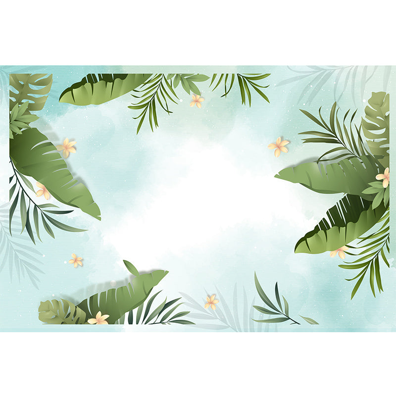 Environmental Illustration Mural Wallpaper Tropical Plants Indoor Wall Mural