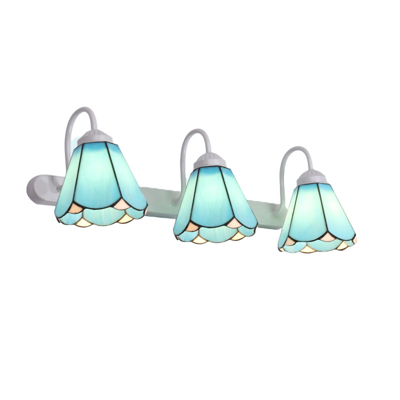 Handcrafted Art Glass Wall Lamp Tiffany Bell Shaped Bathroom Vanity Light