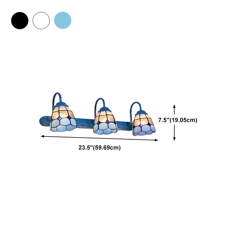 Handcrafted Art Glass Wall Lamp Tiffany Bell Shaped Bathroom Vanity Light