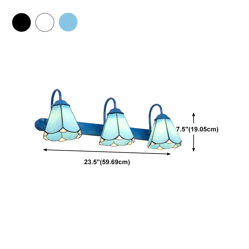 Handcrafted Art Glass Wall Lamp Tiffany Bell Shaped Bathroom Vanity Light