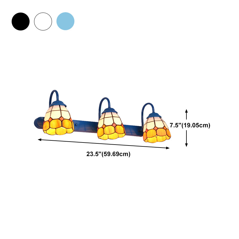 Handcrafted Art Glass Wall Lamp Tiffany Bell Shaped Bathroom Vanity Light