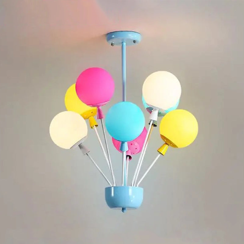 Multi Head Macron Balloon Chandelier Glass Chandelier Lighting Fixtures for Bedroom