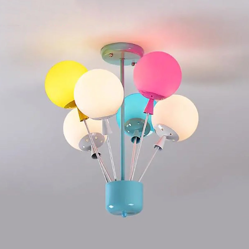 Multi Head Macron Balloon Chandelier Glass Chandelier Lighting Fixtures for Bedroom
