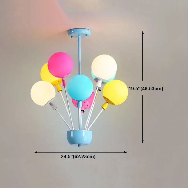 Multi Head Macron Balloon Chandelier Glass Chandelier Lighting Fixtures for Bedroom