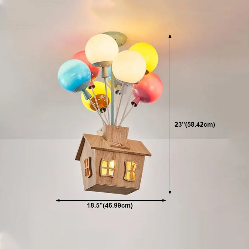 Multi Head Macron Balloon Chandelier Glass Chandelier Lighting Fixtures for Bedroom