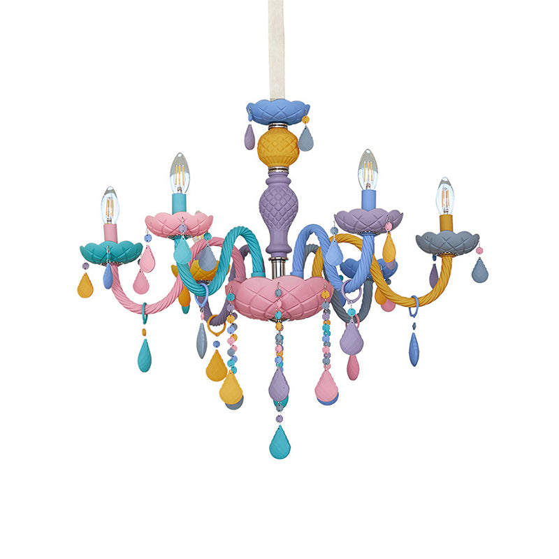 Nordic Multi Head Candle Chandelier Macron Metal Chandelier Lighting Fixtures for Bedroom