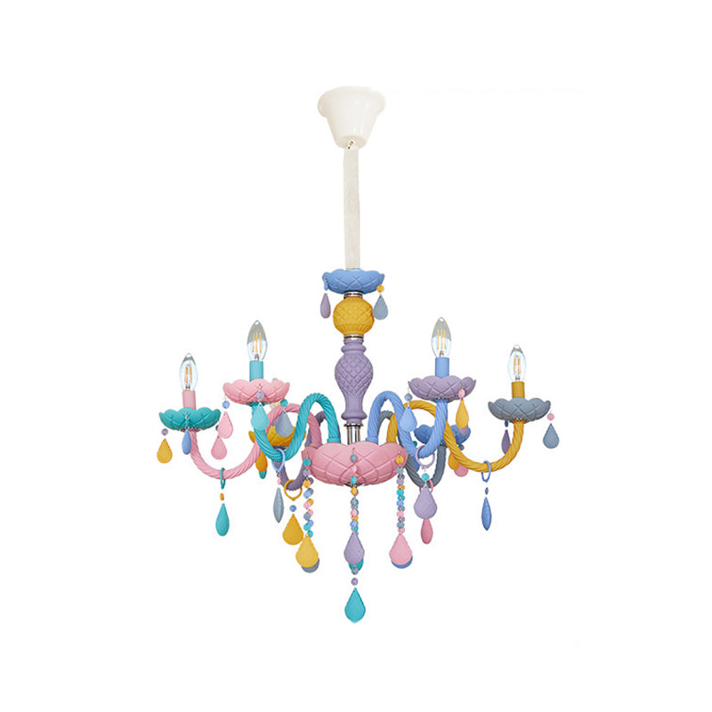 Nordic Multi Head Candle Chandelier Macron Metal Chandelier Lighting Fixtures for Bedroom