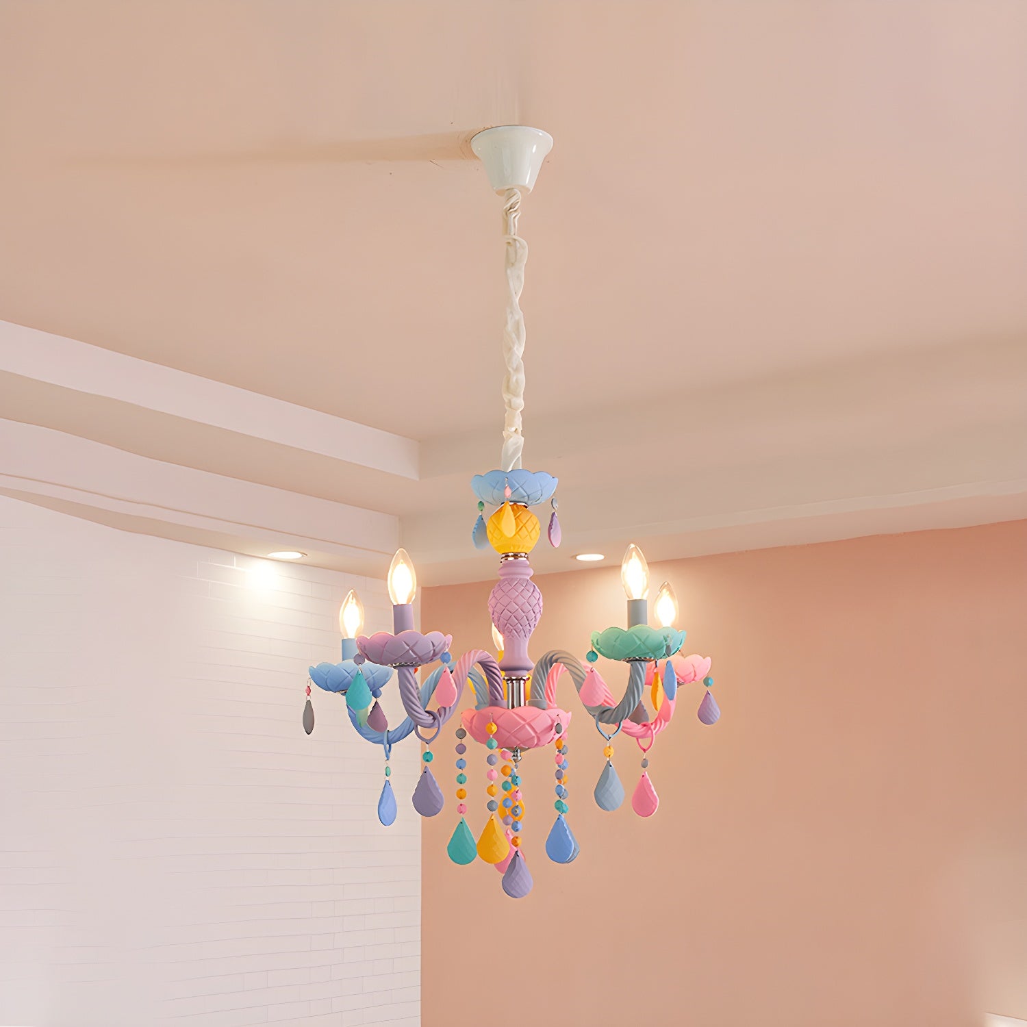 Nordic Multi Head Candle Chandelier Macron Metal Chandelier Lighting Fixtures for Bedroom