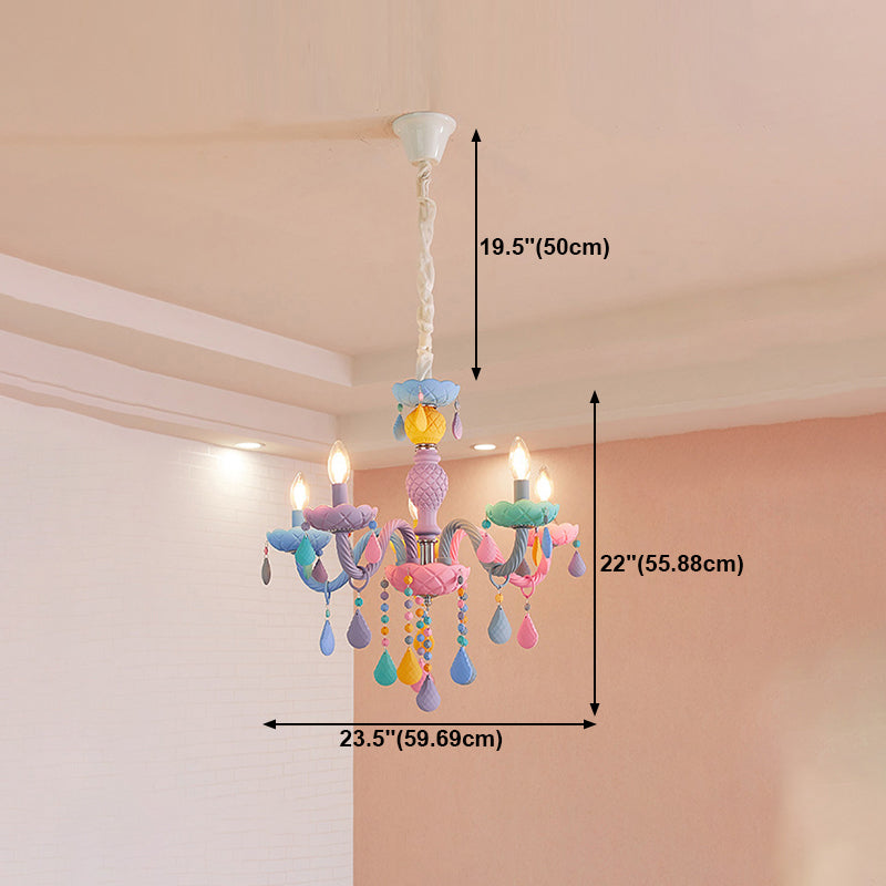 Nordic Multi Head Candle Chandelier Macron Metal Chandelier Lighting Fixtures for Bedroom