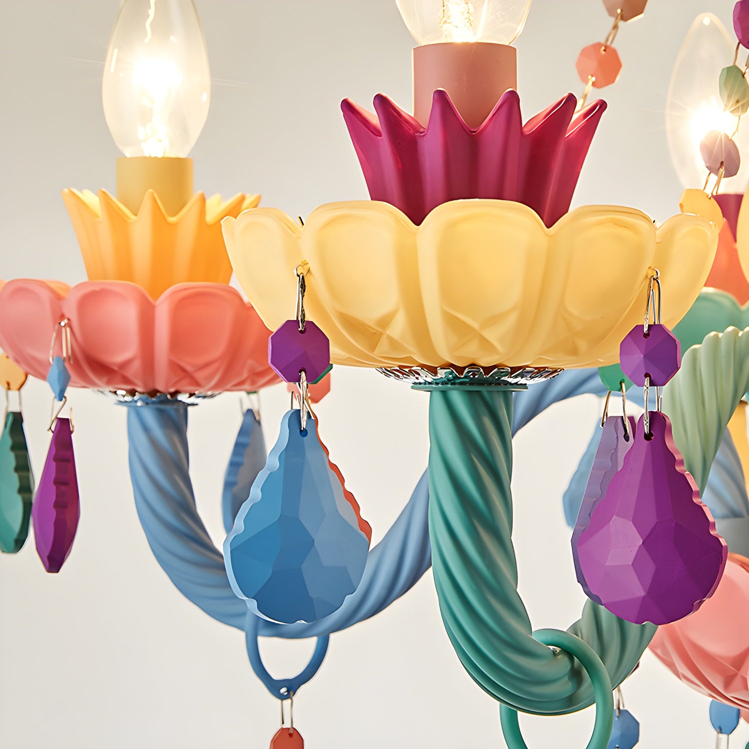 Candle Chandelier Light Nordic Macron Glass Living Room Hanging Pendant