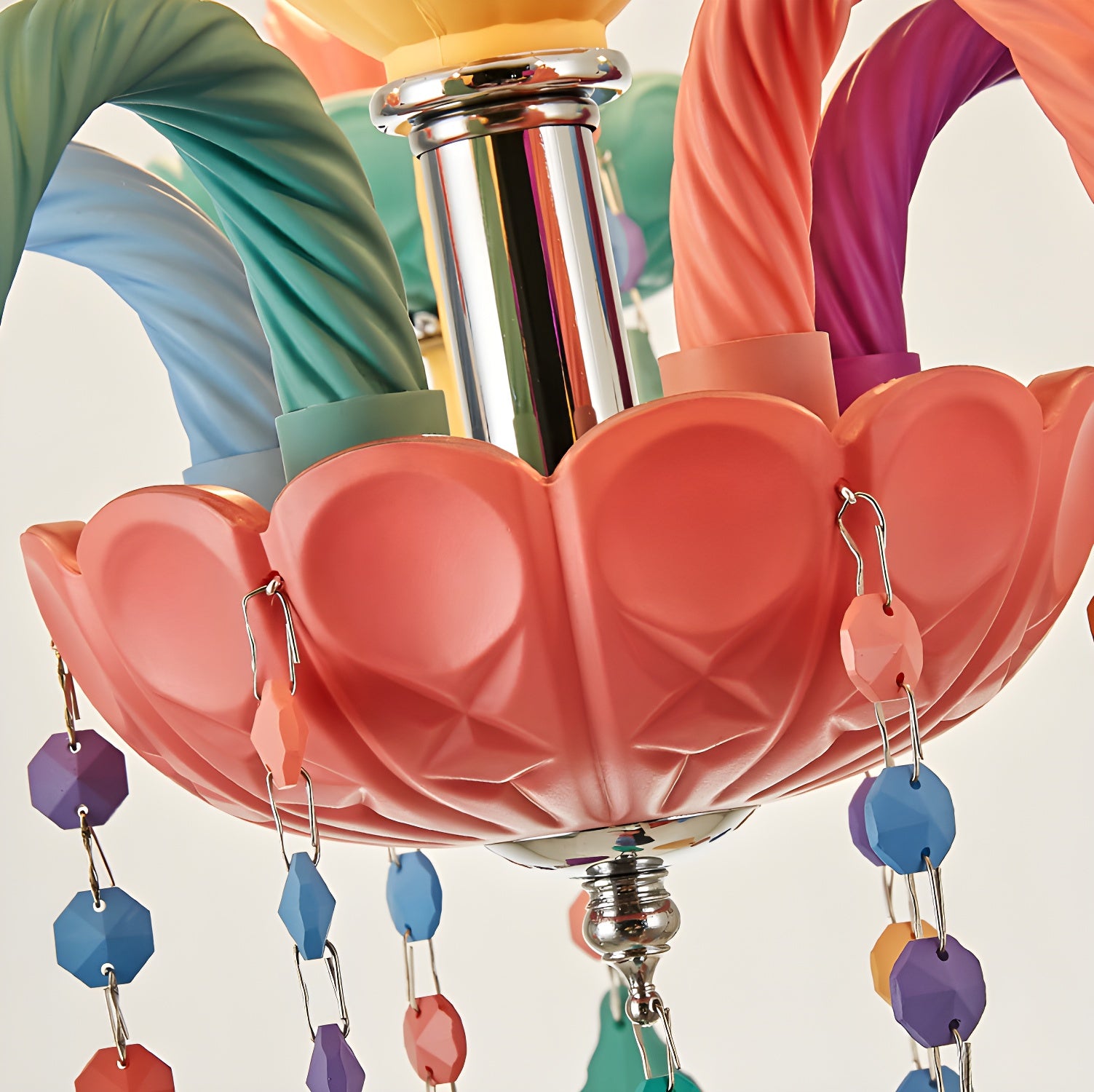 Candle Chandelier Light Nordic Macron Glass Living Room Hanging Pendant