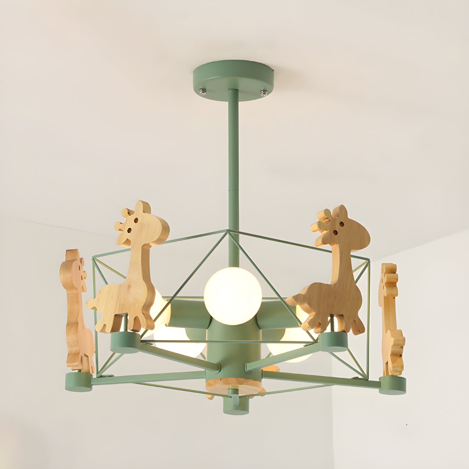 Colorful Simple Chandelier Macron 5-Light Hanging Light for Kid Room