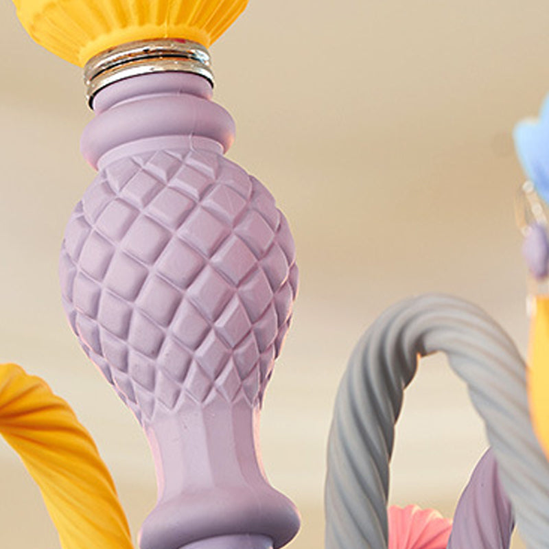 Nordic Style Macron Chandelier Multi Light Candle Pendant Lighting Fixture for Living Room