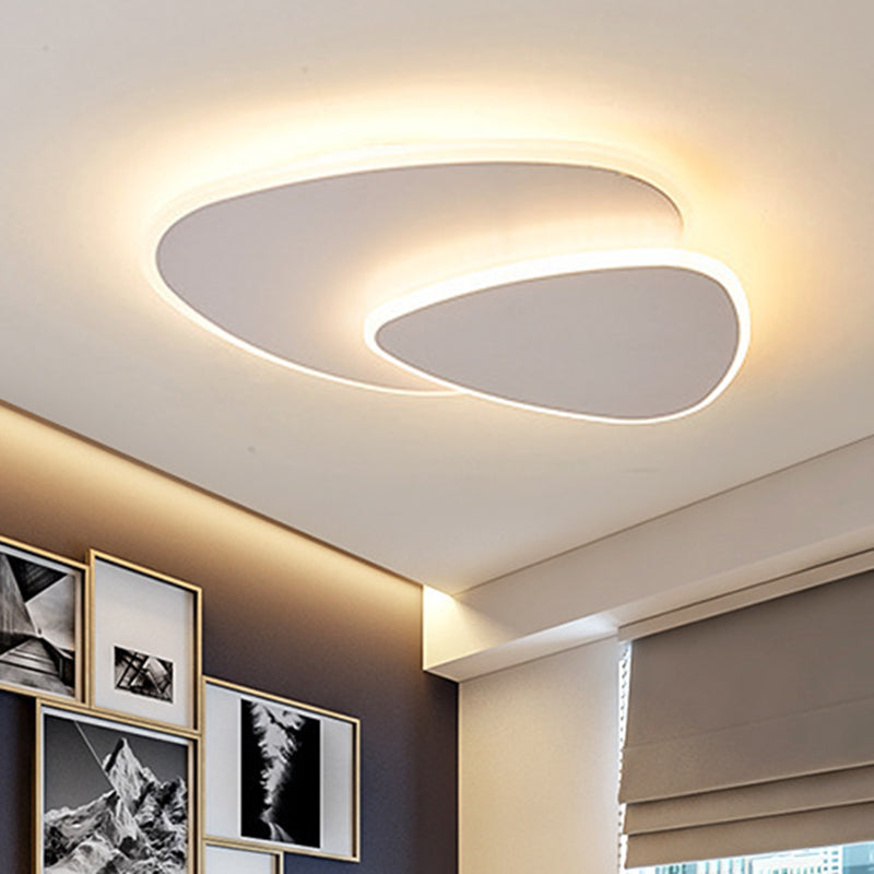 16"/19.5" Overlapping Creative Flush Mount Light Modern Acrylic Round/Square/Triangle Flush Mount Clearhalo 'Ceiling Lights' 'Close To Ceiling Lights' 'Close to ceiling' 'Flush mount' Lighting' 460599