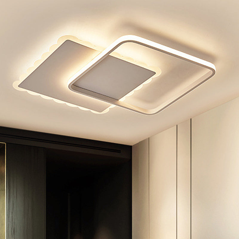 Round/Square LED Flush Mount Ceiling Light Modern Acrylic Overlapping Ceiling Lights in White Bronze Clearhalo 'Ceiling Lights' 'Close To Ceiling Lights' 'Close to ceiling' 'Flush mount' Lighting' 460605