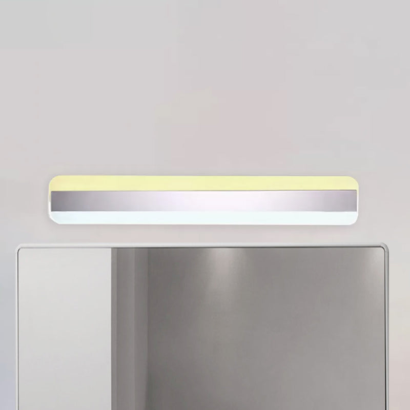 31.5"/39"/47" Wide Linear Vanity Mirror Light Modern Acrylic LED Bathroom Light over Mirror with Reflector Clearhalo 'Modern wall lights' 'Modern' 'Vanity Lights' 'Wall Lights' Lighting' 467537