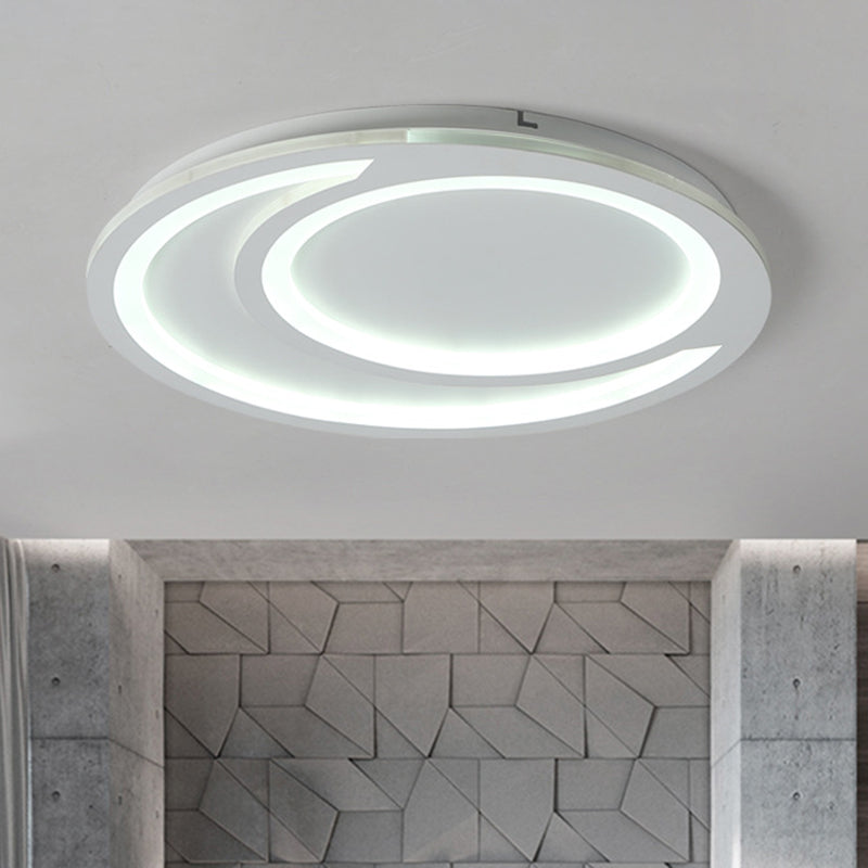 White Ripple Flush Lighting Modern Simple Metal Led Flushmount Light, 16"/19.5"/23.5" Wide Clearhalo 'Ceiling Lights' 'Close To Ceiling Lights' 'Close to ceiling' 'Flush mount' Lighting' 468112