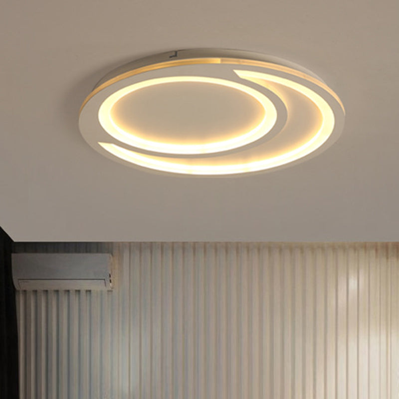 White Ripple Flush Lighting Modern Simple Metal Led Flushmount Light, 16"/19.5"/23.5" Wide Clearhalo 'Ceiling Lights' 'Close To Ceiling Lights' 'Close to ceiling' 'Flush mount' Lighting' 468114