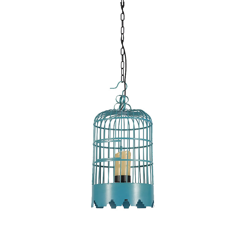 Cylinder Dining Room Hanging Light Kit Industrial Metal 1 Light Black/Blue Pendant Lighting Clearhalo 'Art Deco Pendants' 'Black' 'Cast Iron' 'Ceiling Lights' 'Ceramic' 'Crystal' 'Industrial Pendants' 'Industrial' 'Metal' 'Middle Century Pendants' 'Pendant Lights' 'Pendants' 'Rustic Pendants' 'Tiffany' Lighting' 468208
