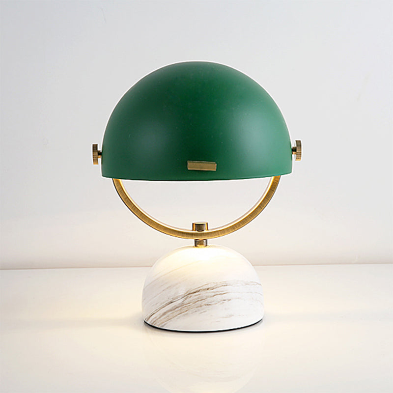 Black/Red Finish Domed Table Lamp Modern Style 1-Bulb Metal Table Light with Marble Base for Bedroom Green Clearhalo 'Lamps' 'Table Lamps' Lighting' 468529