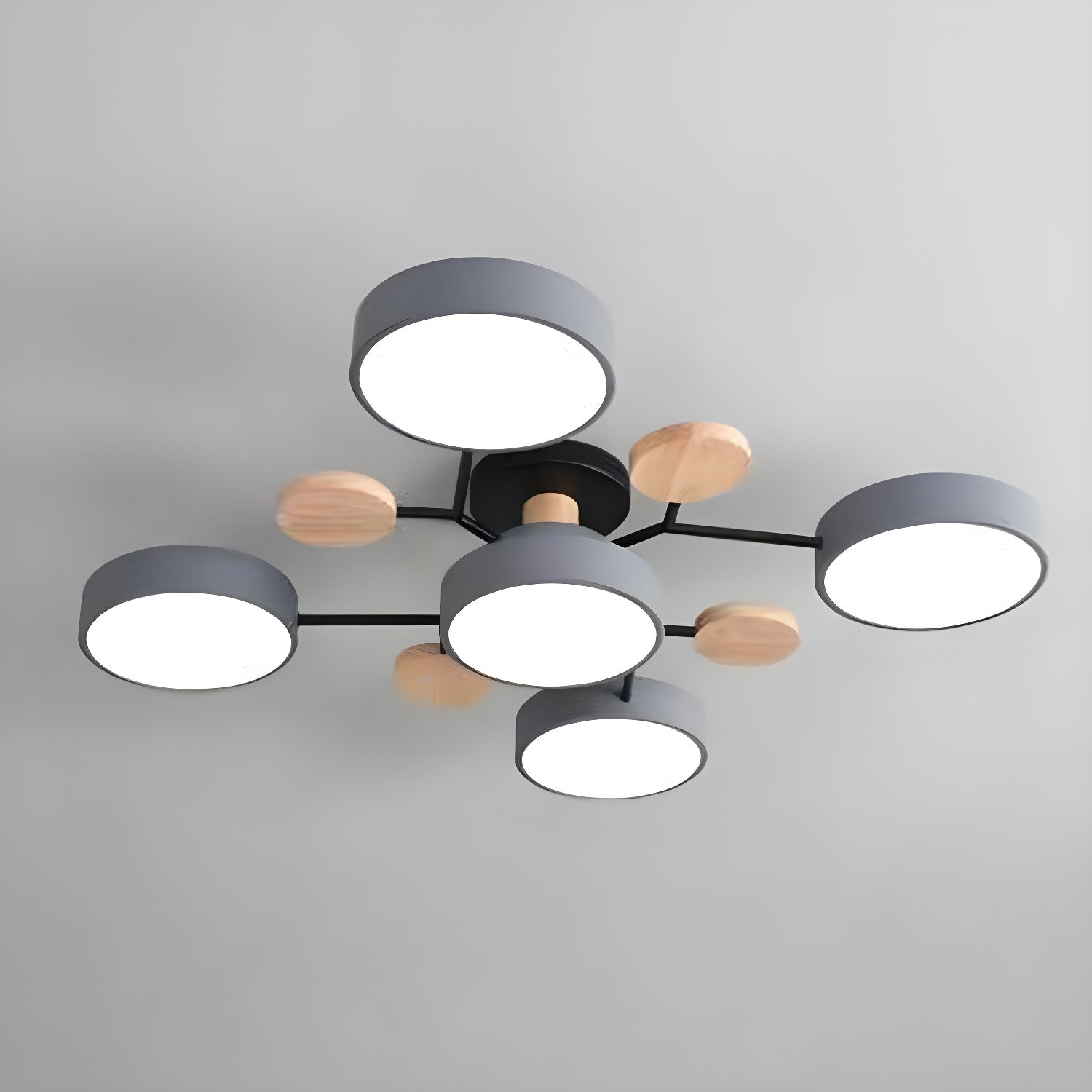 Macaron Molecular LED Ceiling Fixture Metal Living Room Semi Flush Mount Light