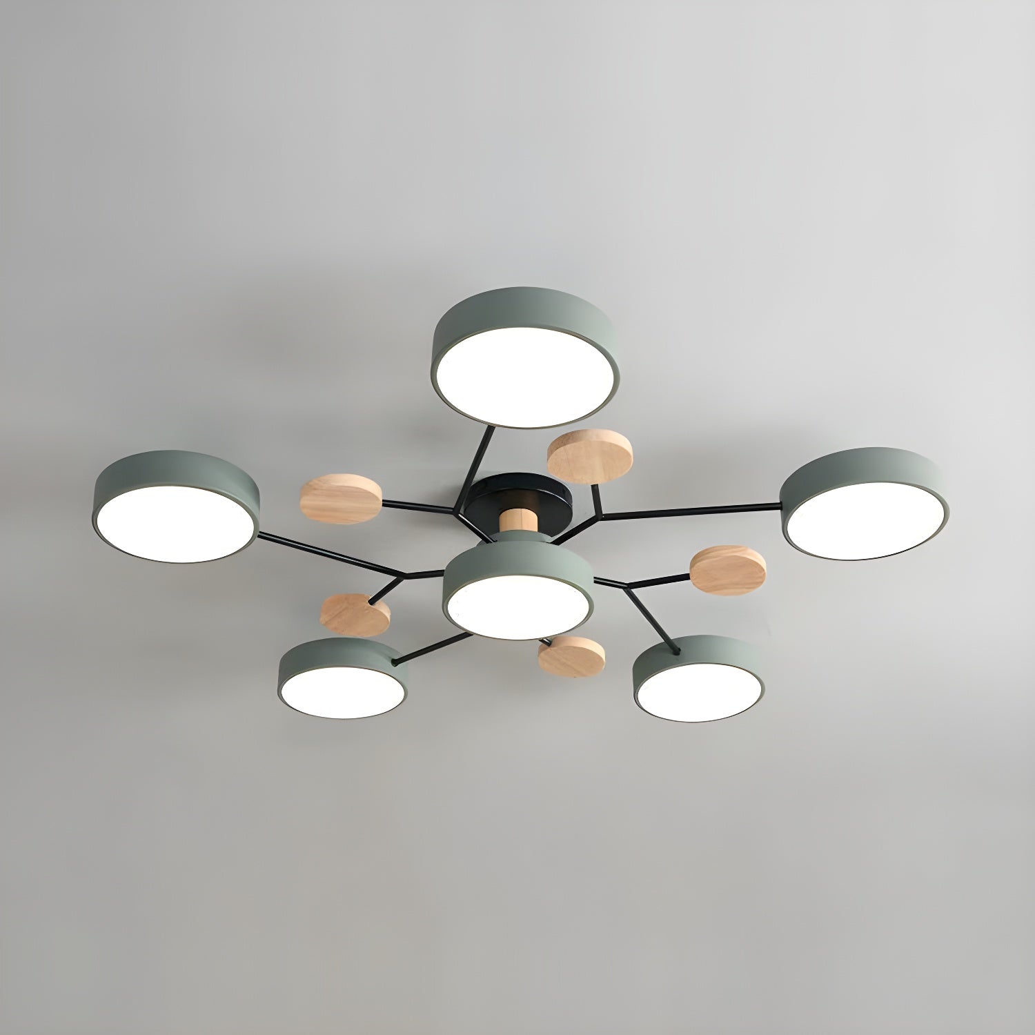 Macaron Molecular LED Ceiling Fixture Metal Living Room Semi Flush Mount Light