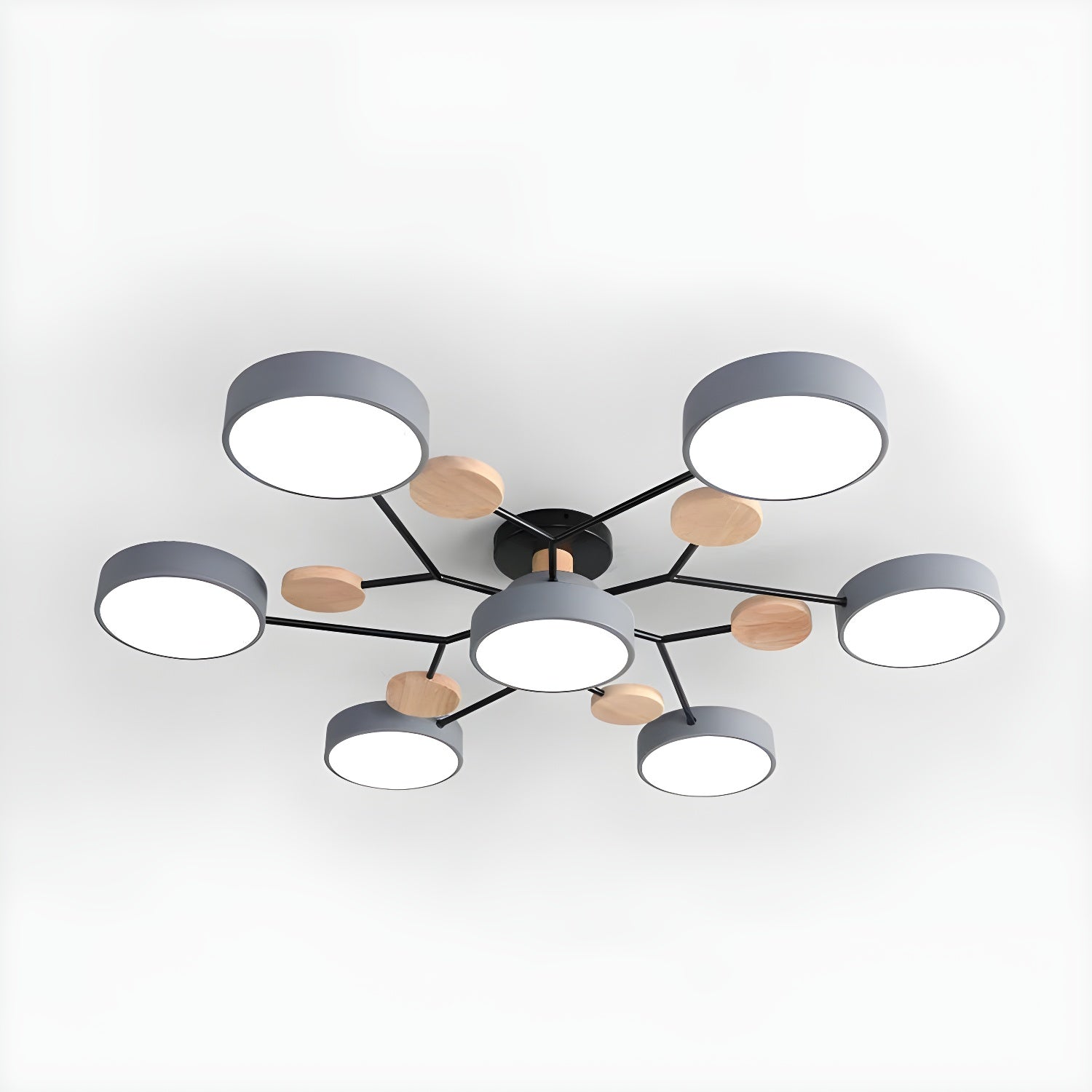 Macaron Molecular LED Ceiling Fixture Metal Living Room Semi Flush Mount Light