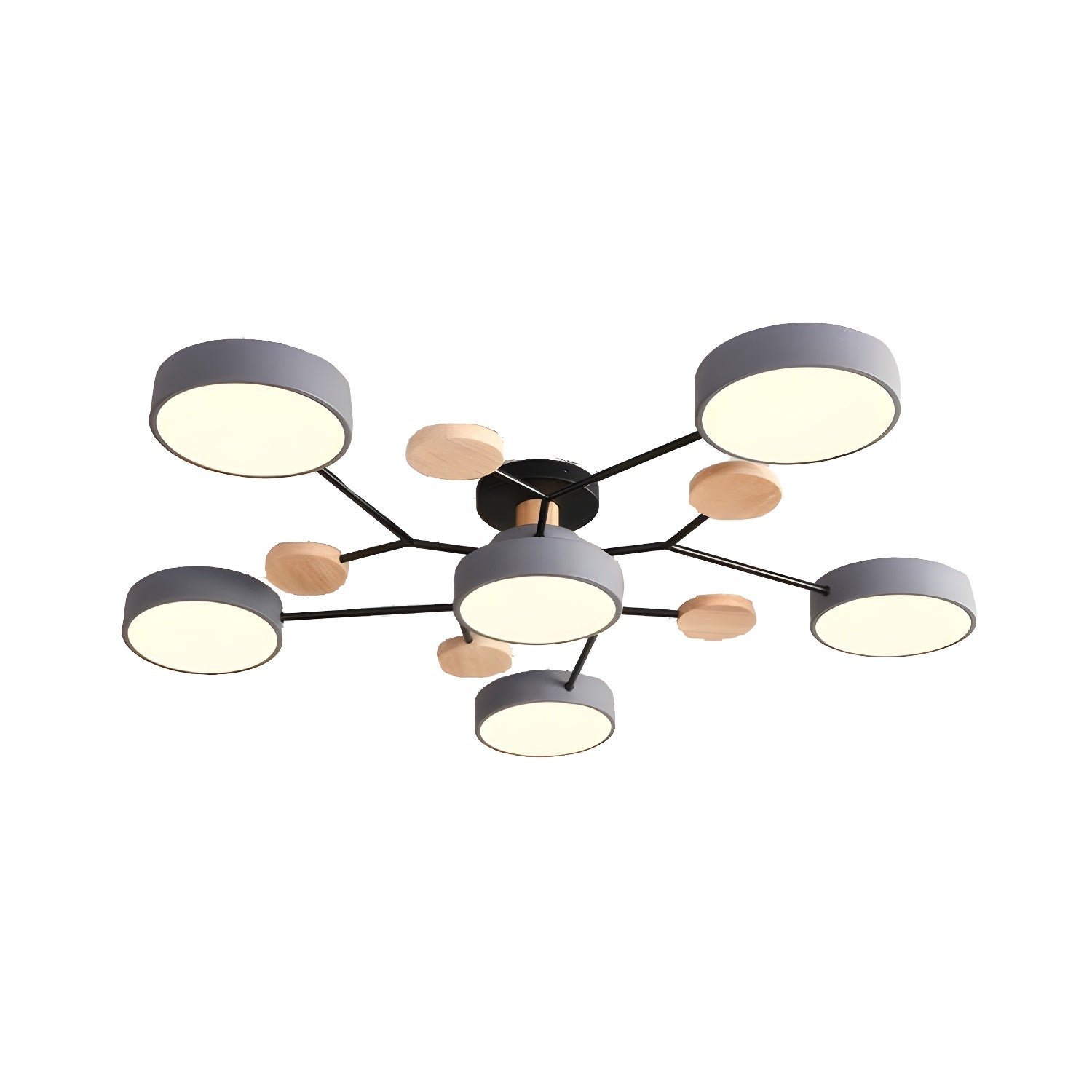 Macaron Molecular LED Ceiling Fixture Metal Living Room Semi Flush Mount Light