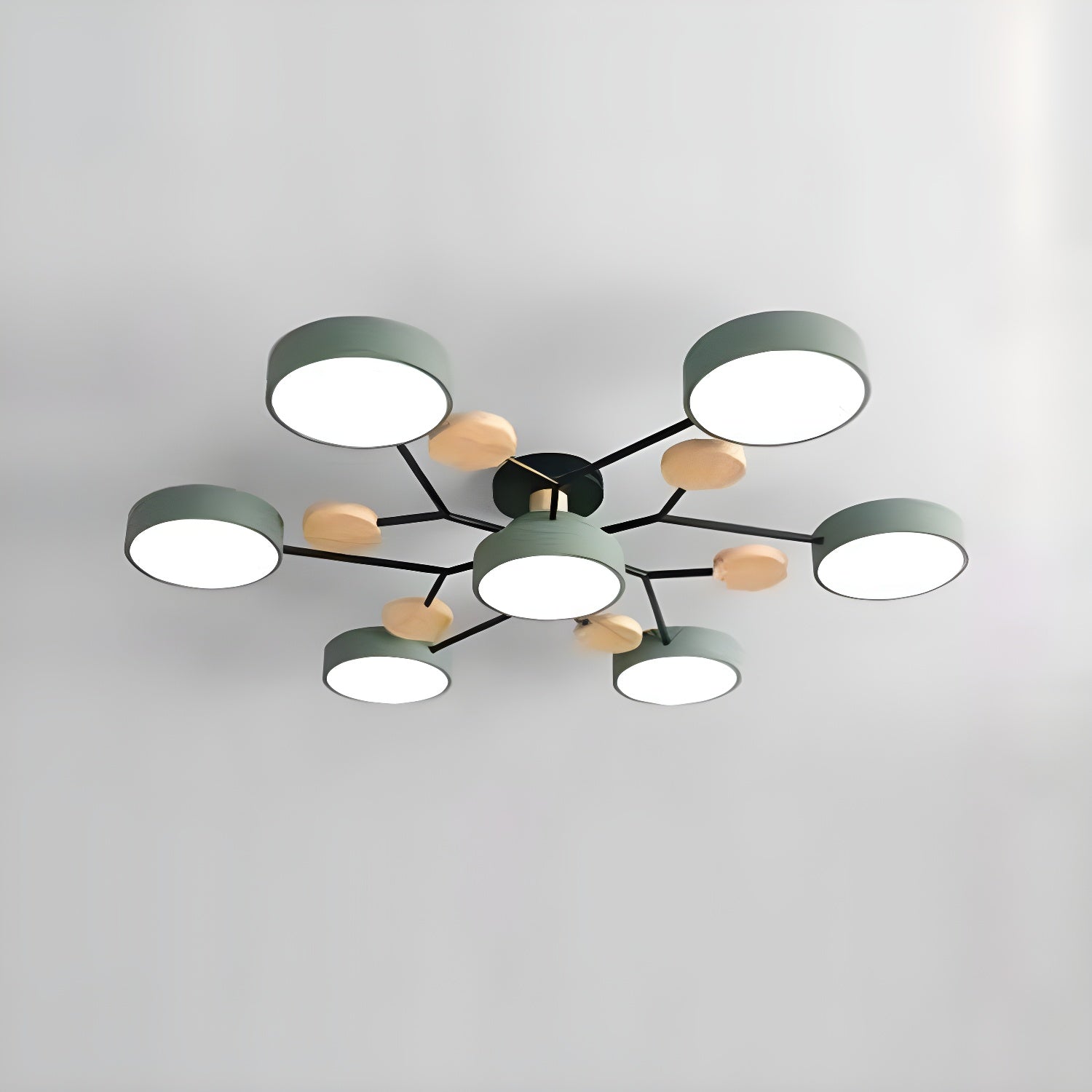 Macaron Molecular LED Ceiling Fixture Metal Living Room Semi Flush Mount Light