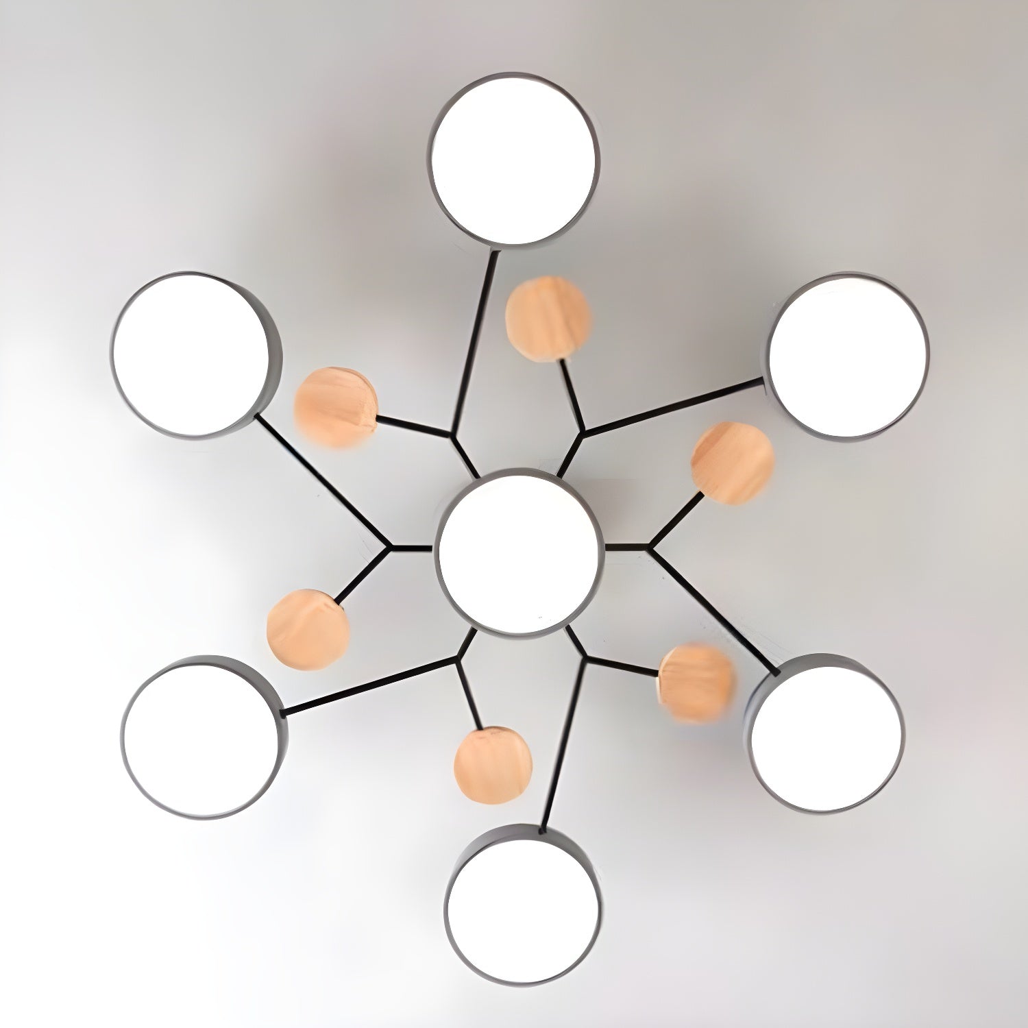 Macaron Molecular LED Ceiling Fixture Metal Living Room Semi Flush Mount Light