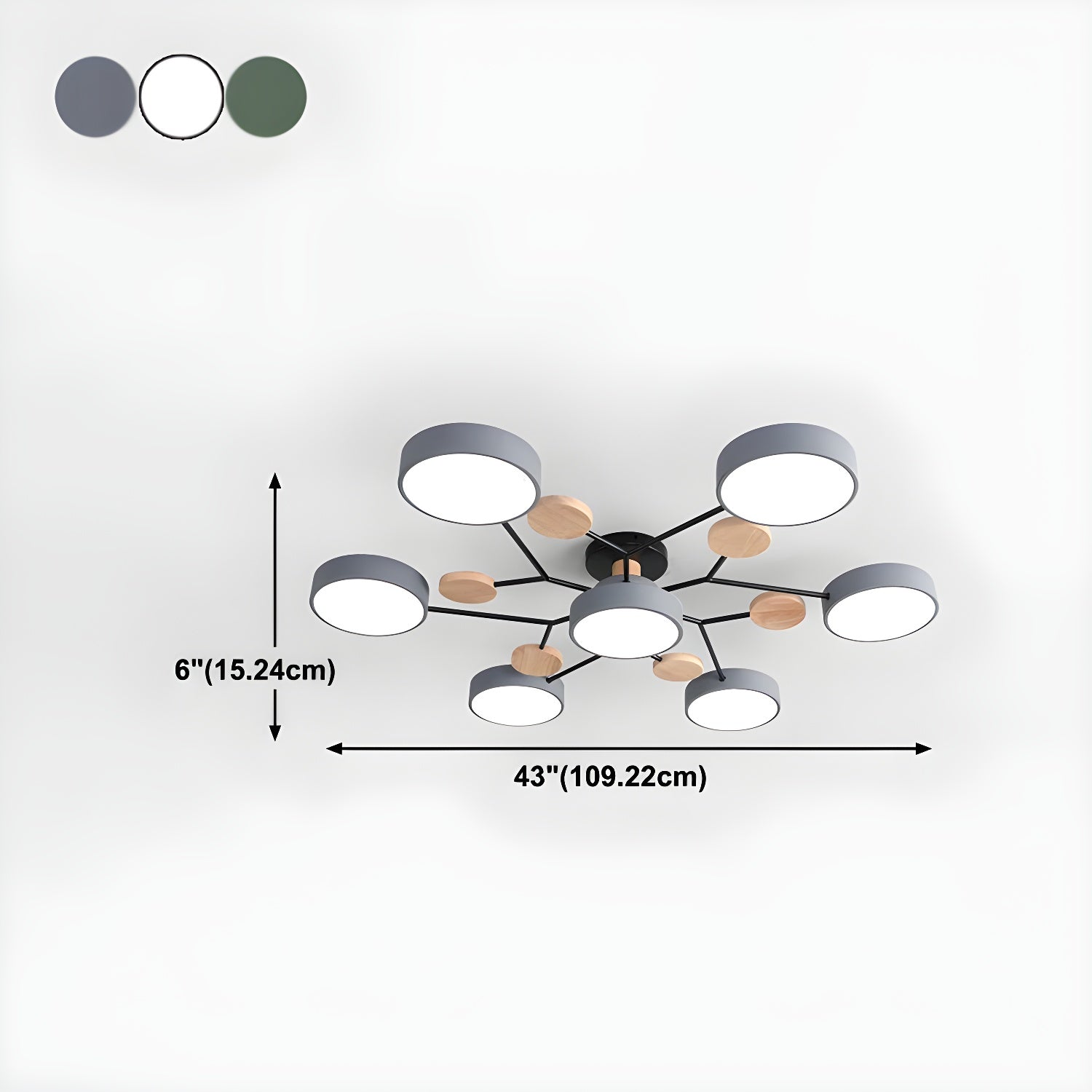 Macaron Molecular LED Ceiling Fixture Metal Living Room Semi Flush Mount Light