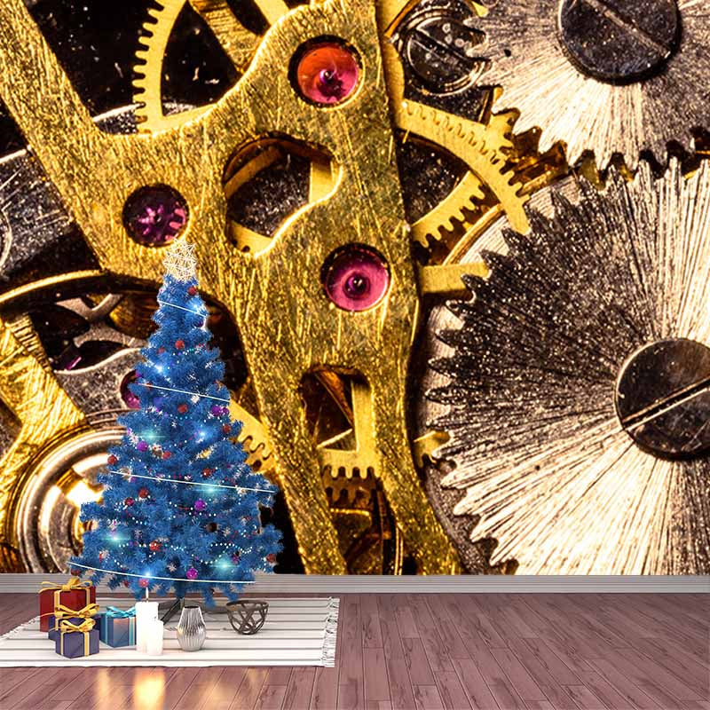 Modern Style Mural Wallpaper Gears Photography Indoor Wall Mural