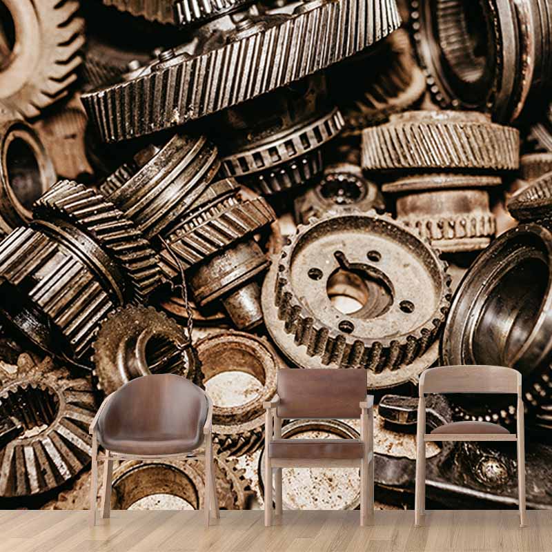 Modern Style Mural Wallpaper Gears Photography Indoor Wall Mural