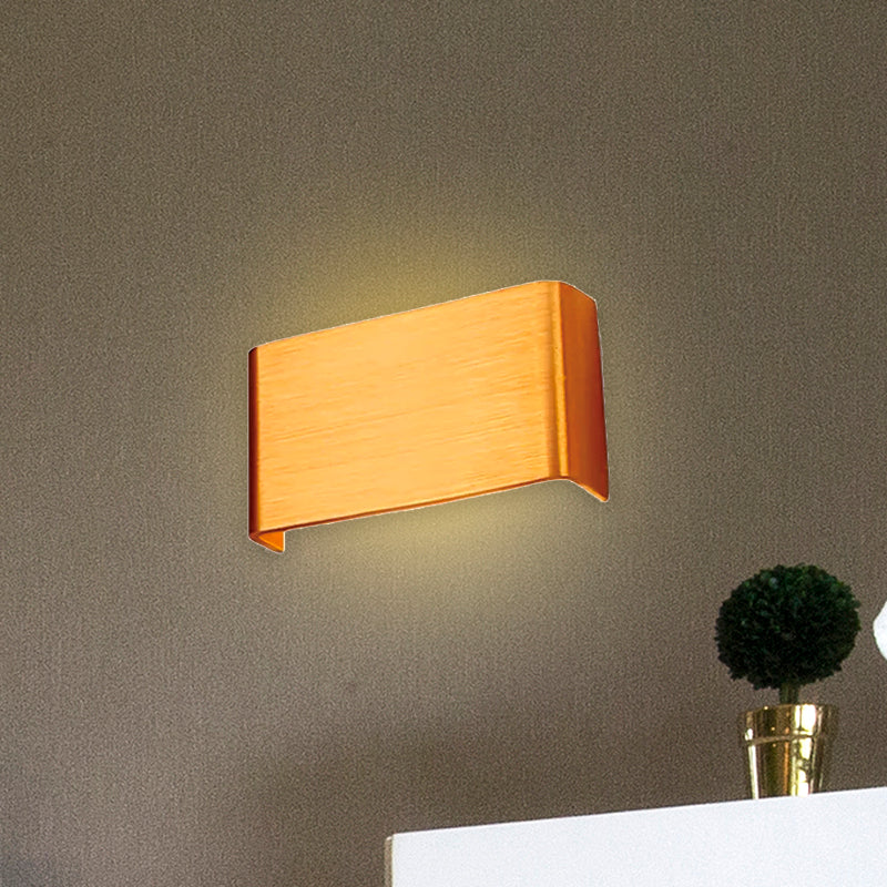 6"/10" Dia Rectangle Wall Light Minimalism Metal LED Living Room Wall Washer Lamp in Black/Silver, Warm/White Lighting Clearhalo 'Cast Iron' 'Glass' 'Industrial' 'Modern wall lights' 'Modern' 'Tiffany' 'Traditional wall lights' 'Wall Lamps & Sconces' 'Wall Lights' Lighting' 493829