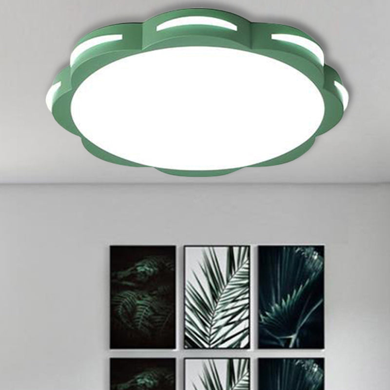 Bedroom Ceiling Lighting LED, Macaron Flush Mount Light with Acrylic Floral Shade for Girls Clearhalo 'Ceiling Lights' 'Close To Ceiling Lights' 'Close to ceiling' 'Flush mount' Lighting' 494101