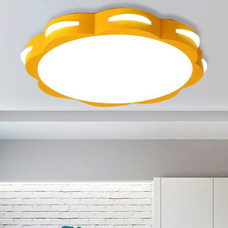 Bedroom Ceiling Lighting LED, Macaron Flush Mount Light with Acrylic Floral Shade for Girls Clearhalo 'Ceiling Lights' 'Close To Ceiling Lights' 'Close to ceiling' 'Flush mount' Lighting' 494104