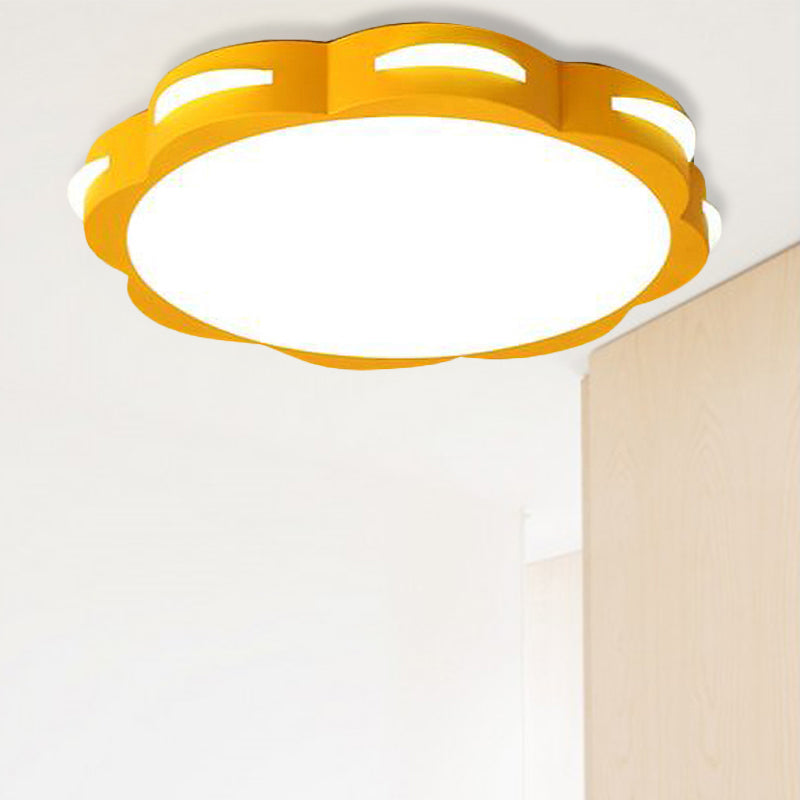 Bedroom Ceiling Lighting LED, Macaron Flush Mount Light with Acrylic Floral Shade for Girls Clearhalo 'Ceiling Lights' 'Close To Ceiling Lights' 'Close to ceiling' 'Flush mount' Lighting' 494105