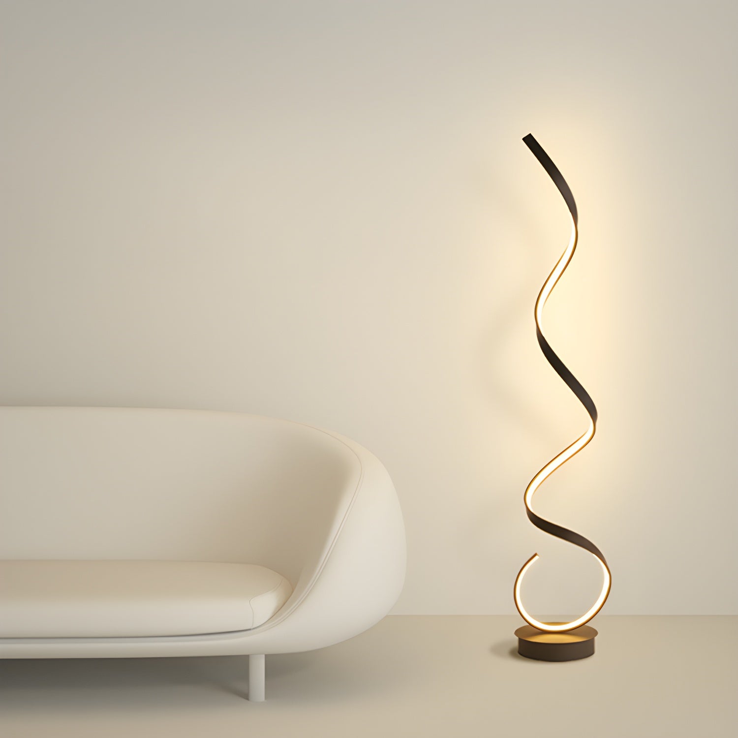 Modern Style Strip Shape Floor Light 1 Light Floor Standing Light with Silicone Shade