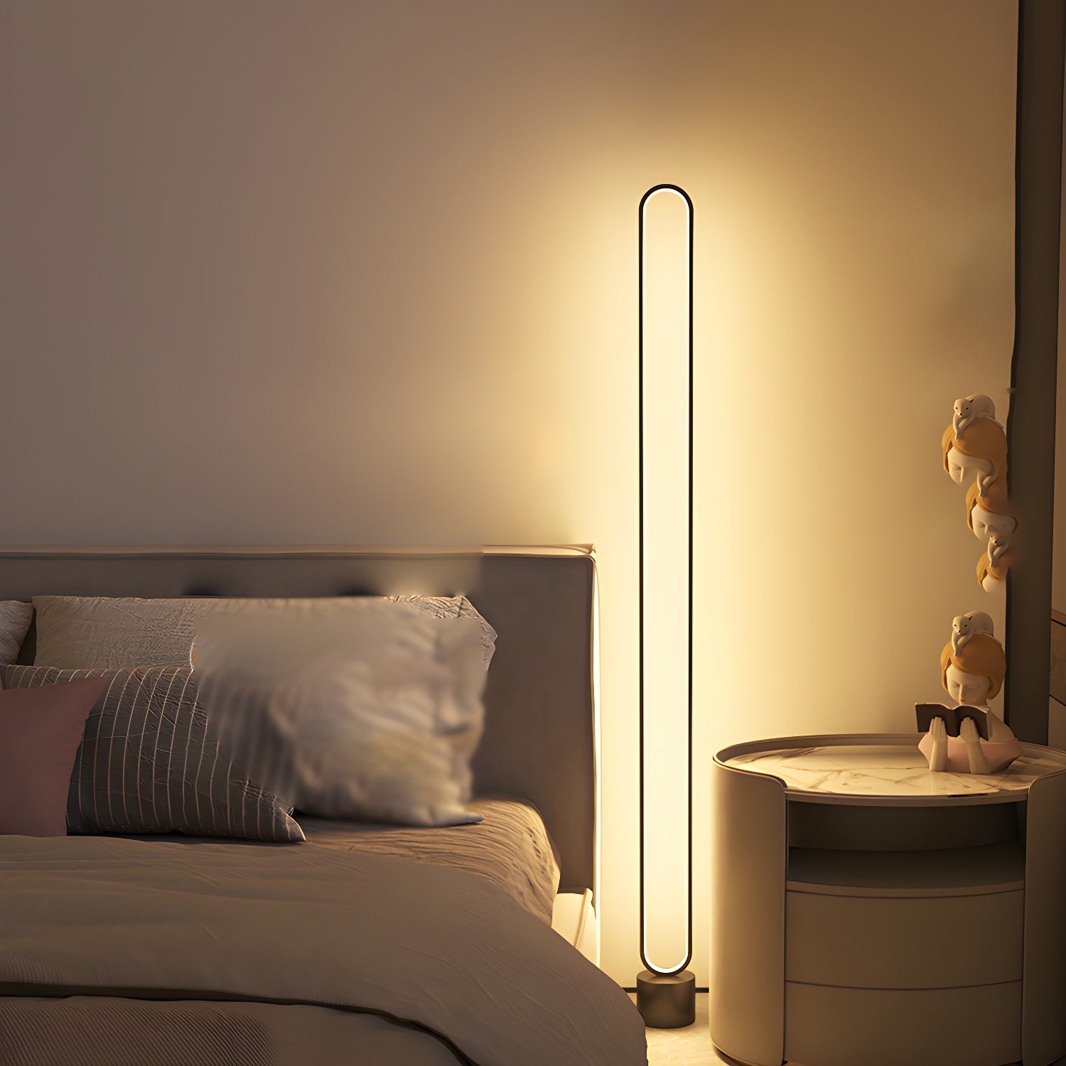 Contemporary Style Linear Shape Floor Lamp Metal 1-Light Floor Lamp