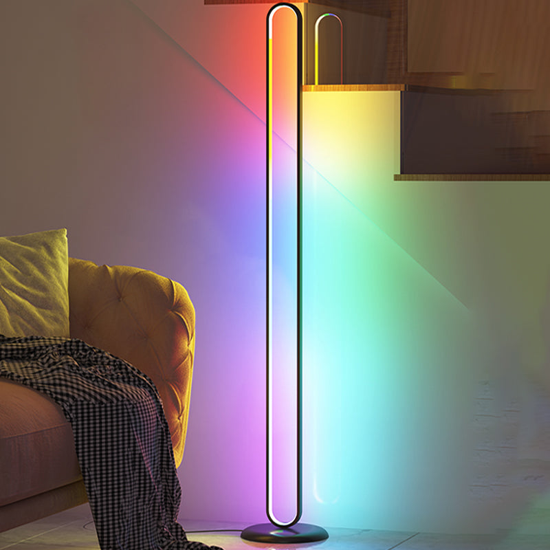 Contemporary Style Linear Shape Floor Lamp Metal 1-Light Floor Lamp