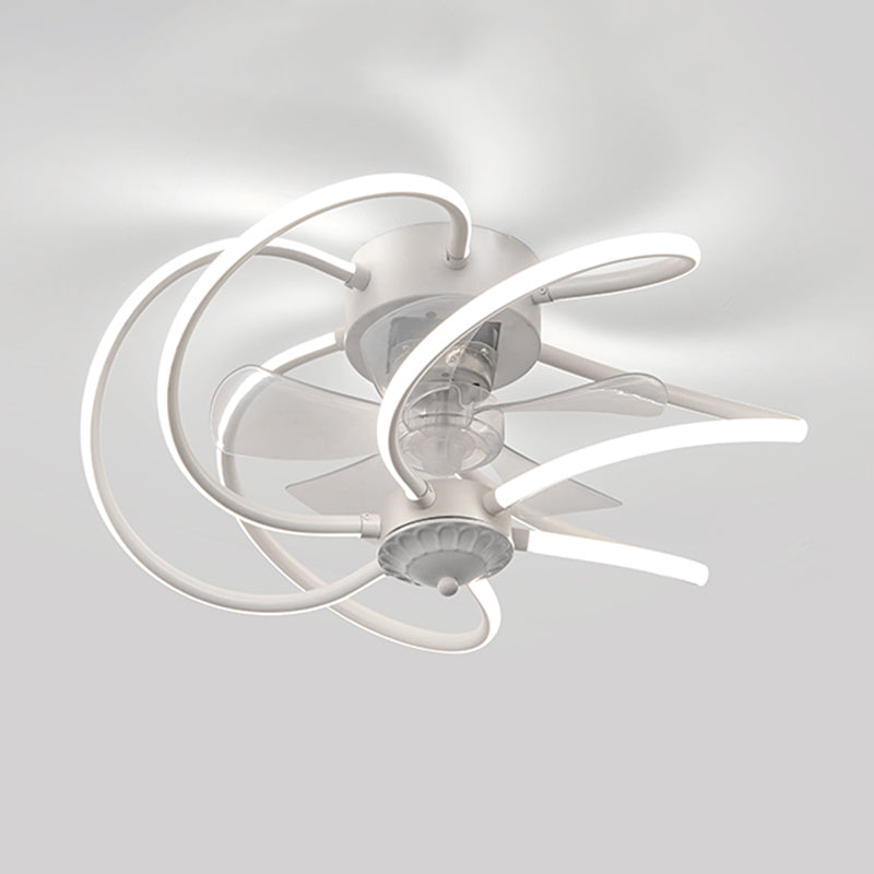 Metal Geometric Ceiling Fan Light Modern Style Multi Lights Flush Mount Lamp