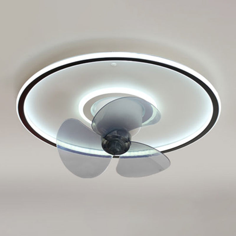 Metal Round Ceiling Fan Lights Modern Style 2 Lights Flush Mount Lamp