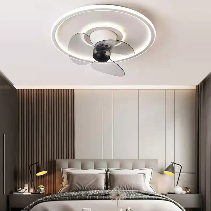 Metal Round Ceiling Fan Lights Modern Style 2 Lights Flush Mount Lamp