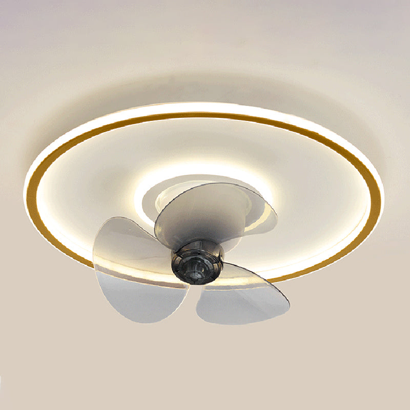 Metal Round Ceiling Fan Lights Modern Style 2 Lights Flush Mount Lamp