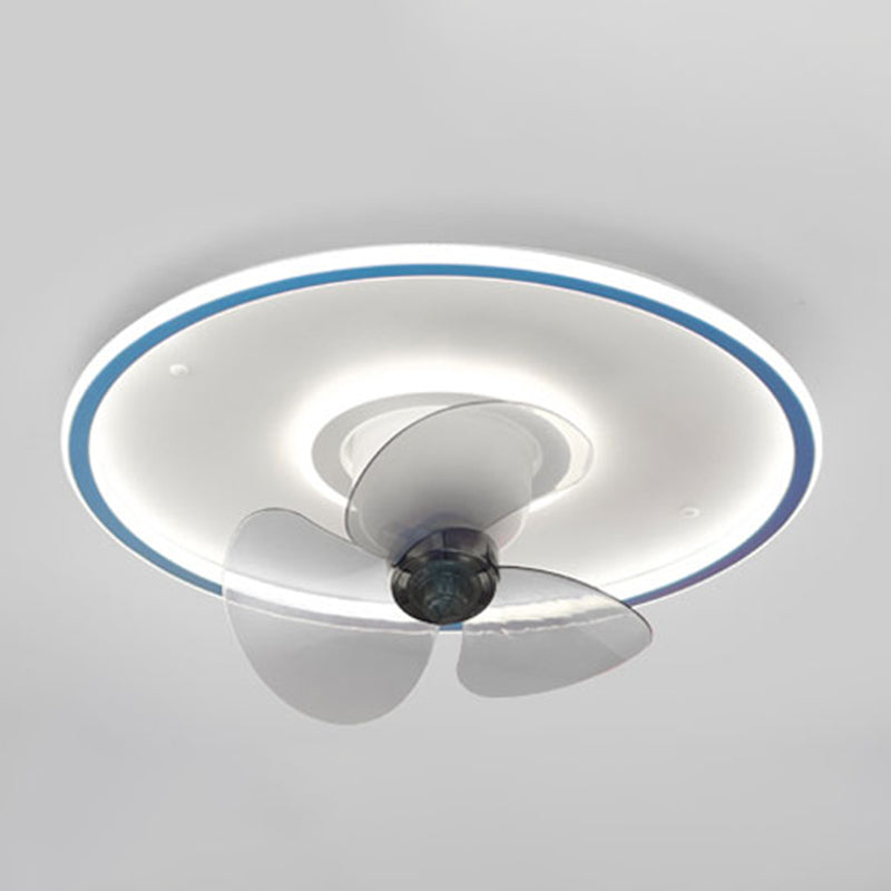 Metal Round Ceiling Fan Lights Modern Style 2 Lights Flush Mount Lamp