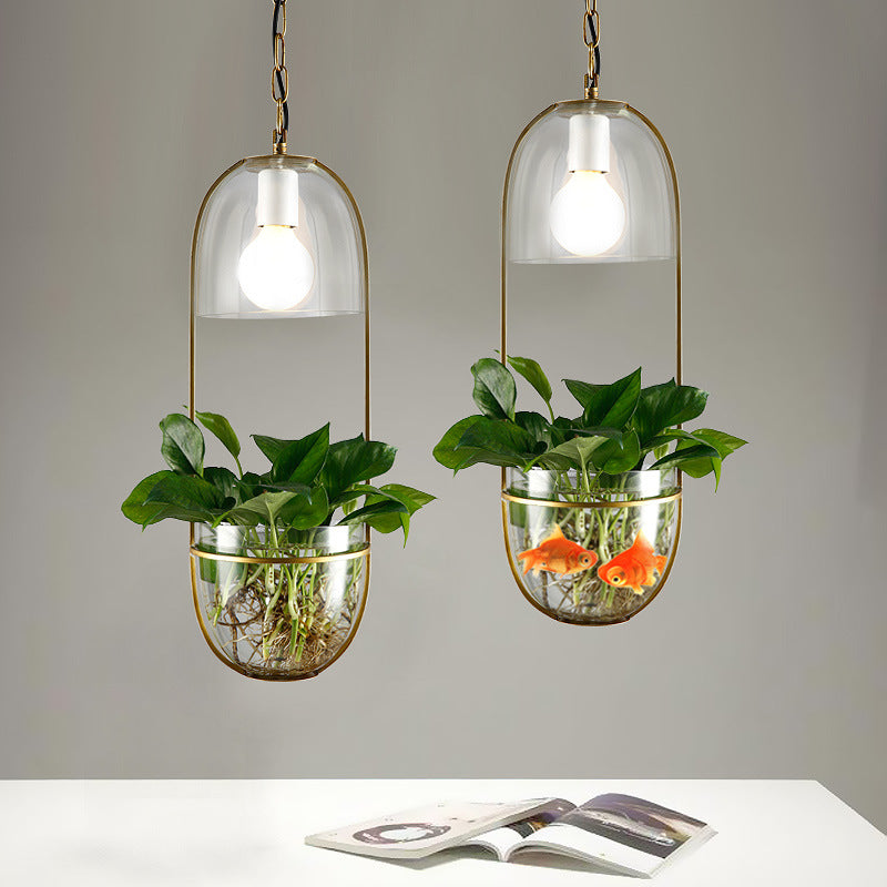 Oval Restaurant Pendant Lighting Industrial Metal 1 Bulb Gold LED Hanging Light Fixture Clearhalo 'Art Deco Pendants' 'Cast Iron' 'Ceiling Lights' 'Ceramic' 'Crystal' 'Industrial Pendants' 'Industrial' 'Metal' 'Middle Century Pendants' 'Pendant Lights' 'Pendants' 'Tiffany' Lighting' 503861