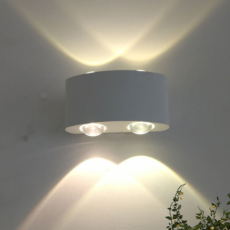Metal drum-shaped wall lamp Modernism 4 light bulbs White wall lamp with white/warm light Weiß Clearhalo 'Cast Iron' 'Glass' 'Industrial' 'Modern' 'Tiffany' 'Traditional wall lights' 'Wandleuchte' Leuchte' 505272_938dedd9-18a6-42df-80aa-205f043f319a