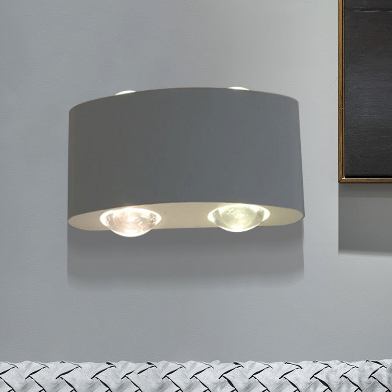 Metal drum-shaped wall lamp Modernism 4 light bulbs White wall lamp with white/warm light Clearhalo 'Cast Iron' 'Glass' 'Industrial' 'Modern' 'Tiffany' 'Traditional wall lights' 'Wandleuchte' Leuchte' 505273_a76b14c5-77b0-4272-a3a2-f69b564cb356